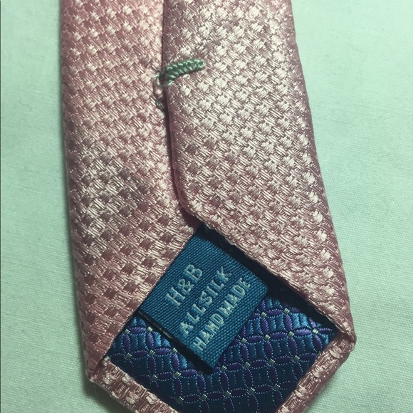 Haines and Bonner 100% silk tie pink - Picture 5 of 7